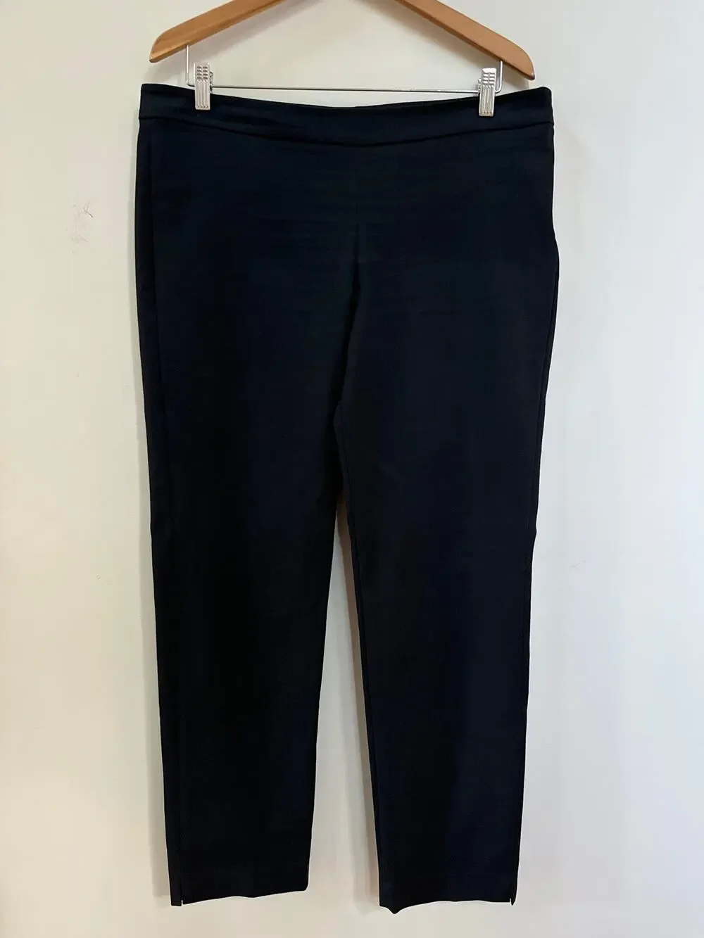 QL2 Quelledue Womens Black Dress Office Pants Side Zipper Straight Leg EUR 52